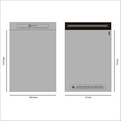 Poštovní recyklovaná plastová obálka s klopou  30.5x40.6cm