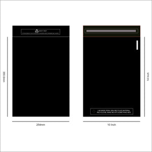 Black Recycled Mail Bag <br>(10x14 inch/25.4x35.6cm),SR Mailing,Mailing Bags.