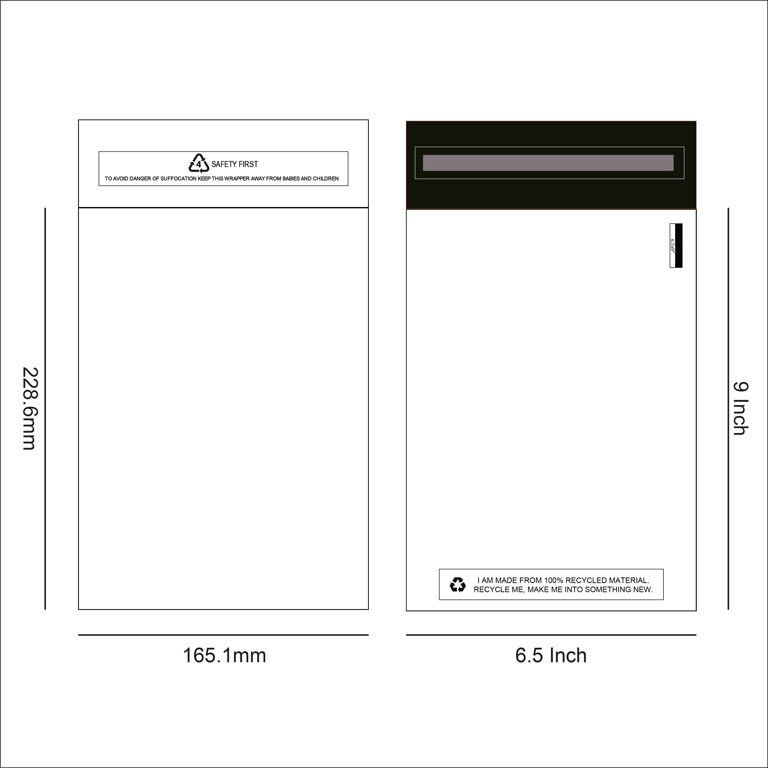 Poštovní Recyklovaná Plastová Obálka S Klopou Bílá  16.5x22.9cm