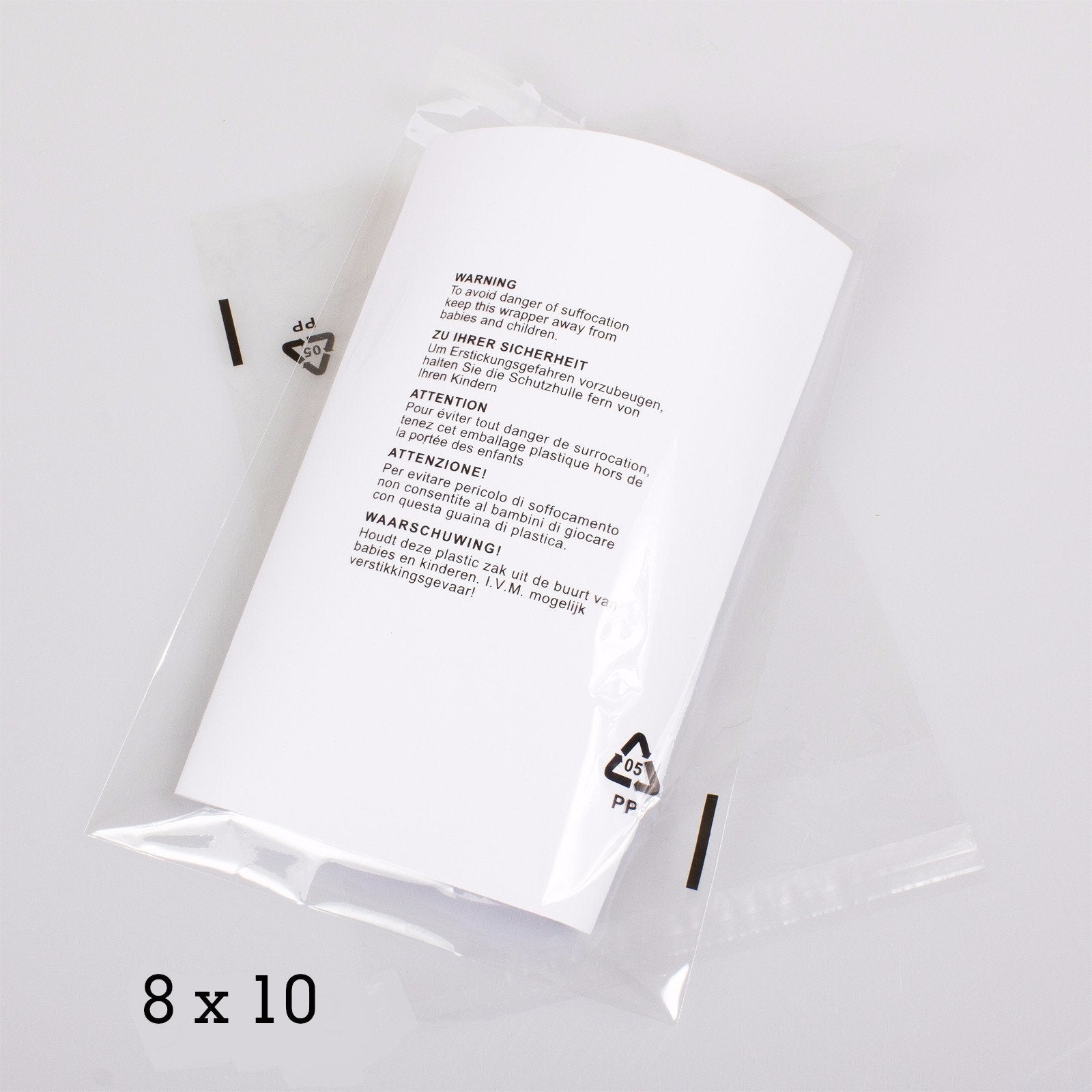 8x10" CPP Transparent Packaging Bag with  Warning Labels Printed,SR Mailing,Transparent Bags.