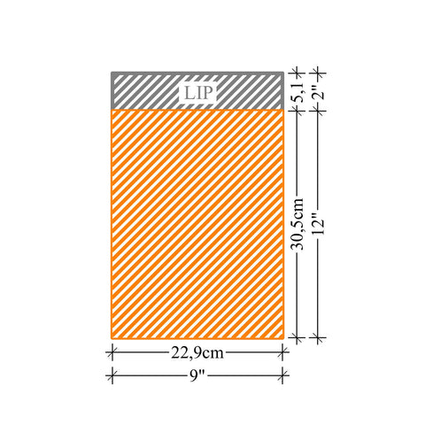 100 % recyklovaná šedá plastová obálka 9x12″/22.9x30.5cm (REF:SRM03).